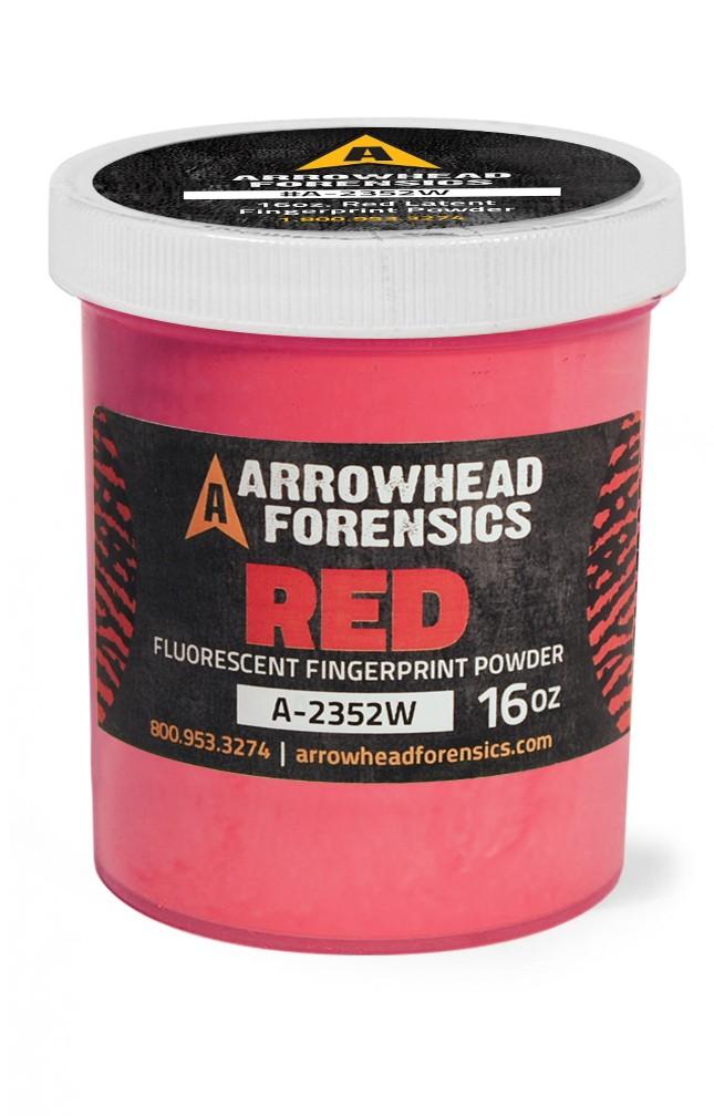 Arrowhead Forensics Red Fluorescent Latent Fingerprint Powder - 16oz-Tactical Gear UK