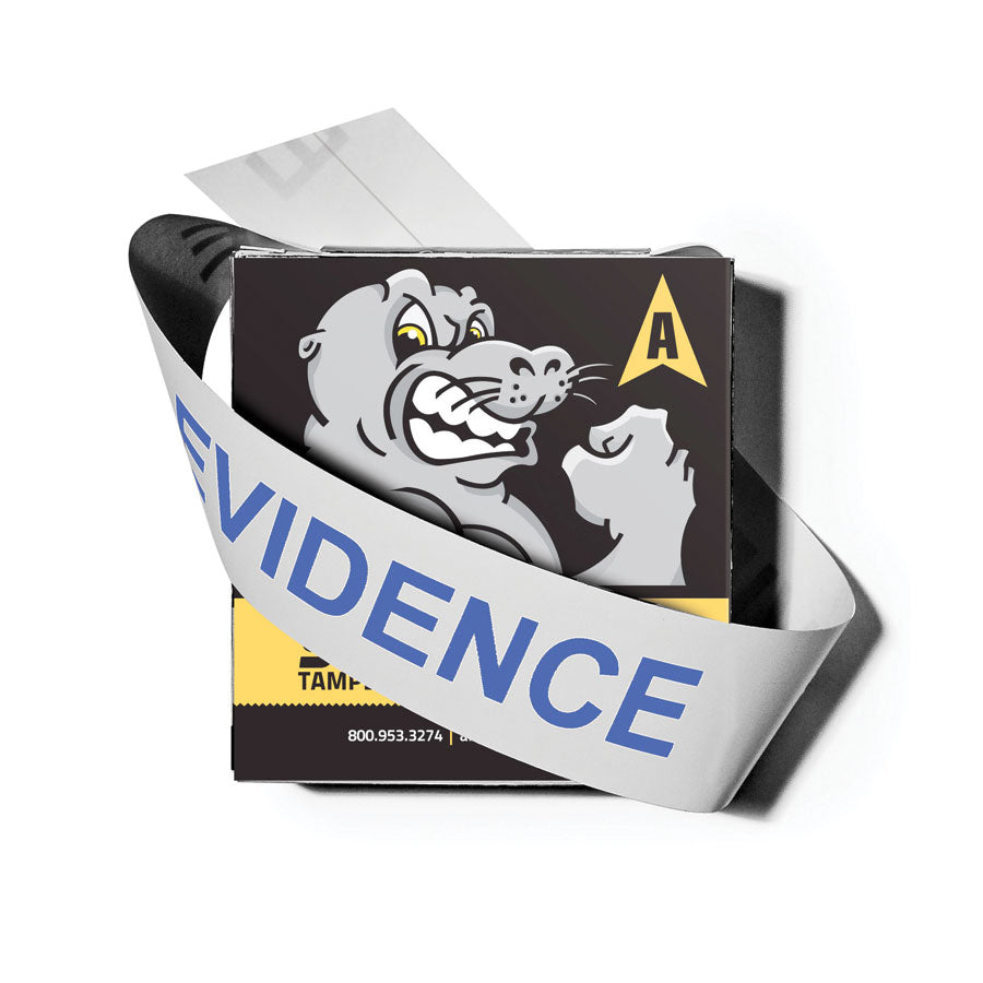 Arrowhead Forensics SuperSeal™ Evidence Tape Split Back Liner - Blue "Evidence" Imprint on White - 2" x 100'-Tactical Gear UK