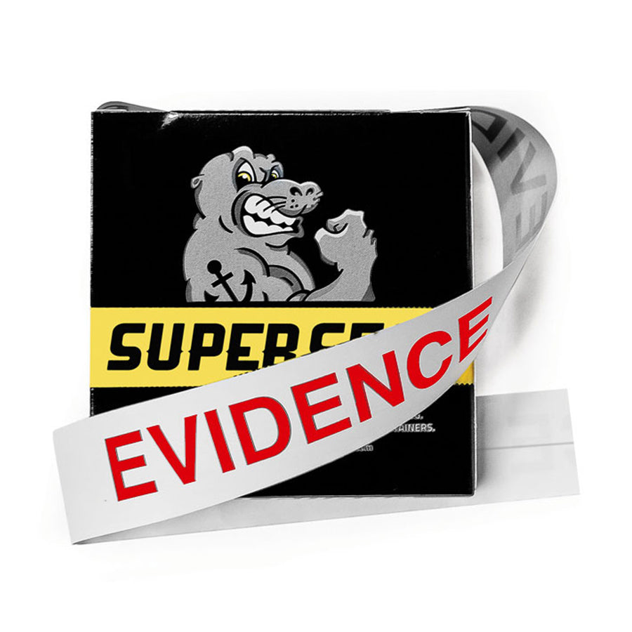 Arrowhead Forensics SuperSeal™ Evidence Tape Split Back Liner - Red "Evidence" Imprint on White - 1.5" x 100'-Tactical Gear UK