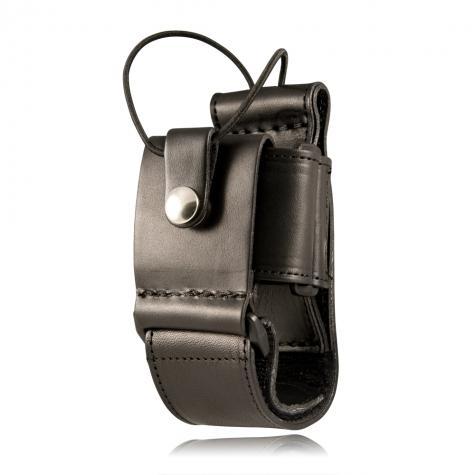 Boston Leather Firefighter's Adjustable Radio Holder Plain Black Leather-Tactical Gear UK