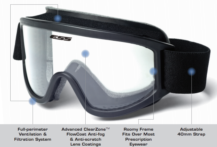 ESS Tactical XT Goggle Black-Tactical Gear UK