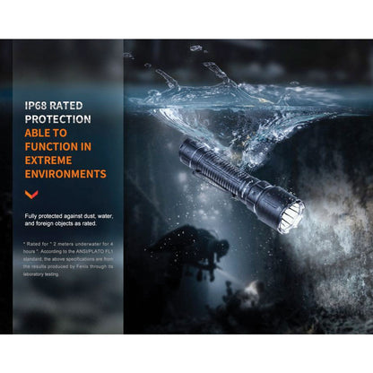 Fenix WF26R 3000 lumens 450m throw rechargeable torch with charging dock-Tactical Gear UK