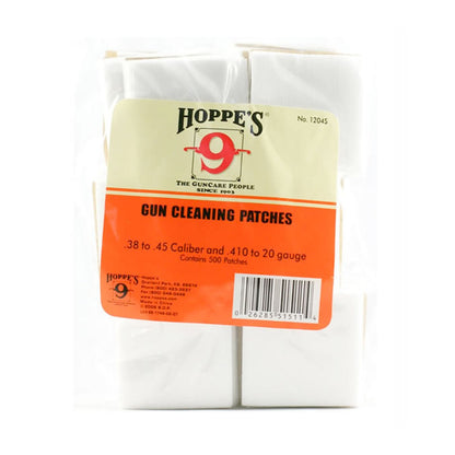 Hoppe's Gun Cleaning Patches for .22 to .270 / .38 to .45 caliber and .410 to 20 gauge Pack of 500-Tactical Gear UK