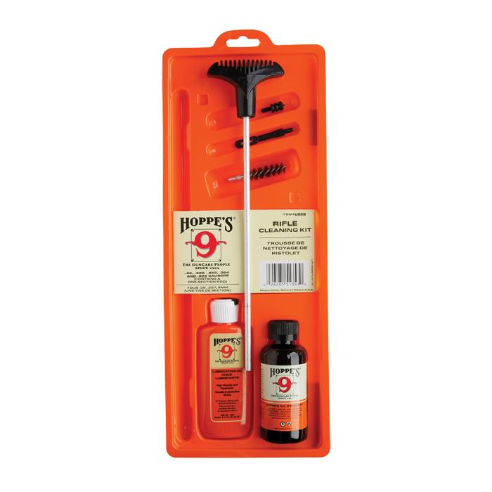 Hoppe's Guncare Pistol & Rifle Cleaning Kit with Aluminium Rod Clam Packaging-Tactical Gear UK