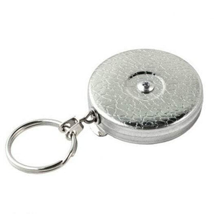 Key-Bak Original KB5 Belt Clip Self Retracting Reel 609mm Stainless Steel Chain Chrome-Tactical Gear UK