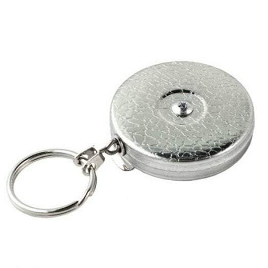 Key-Bak Original KB5 Belt Clip Self Retracting Reel 609mm Stainless Steel Chain Chrome-Tactical Gear UK