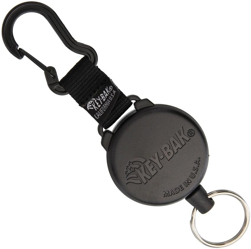 KeyBak SECURIT Retractable Carabiner Key Holder KB488B 1.2m Kevlar Cord Black-Tactical Gear UK