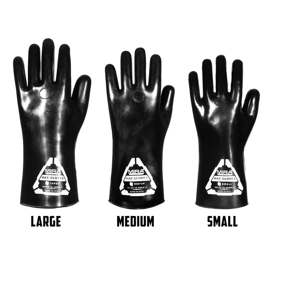 MIRA Safety HAZ-GLOVES Butyl Gloves for CBRN Protection Set of 4-Tactical Gear UK
