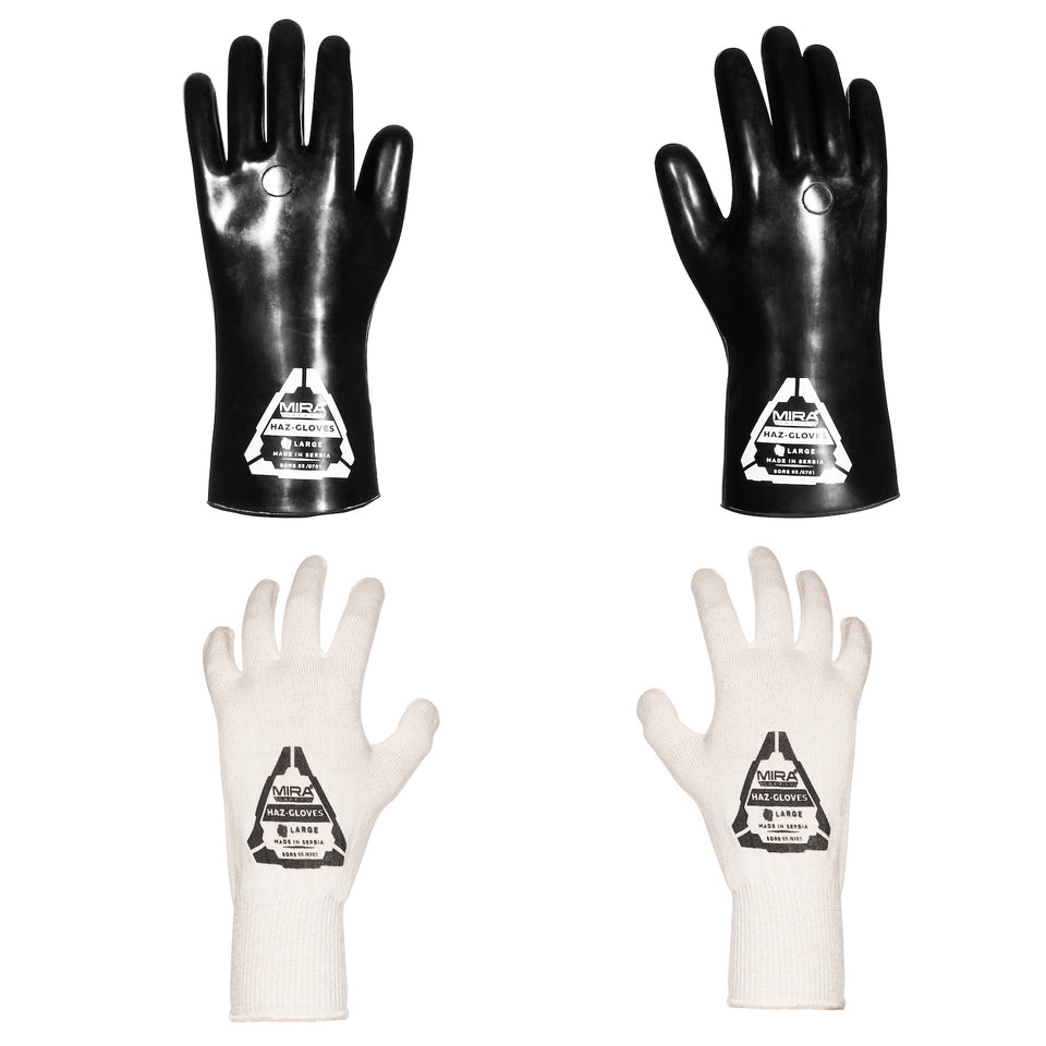 MIRA Safety HAZ-GLOVES Butyl Gloves for CBRN Protection Set of 4-Tactical Gear UK