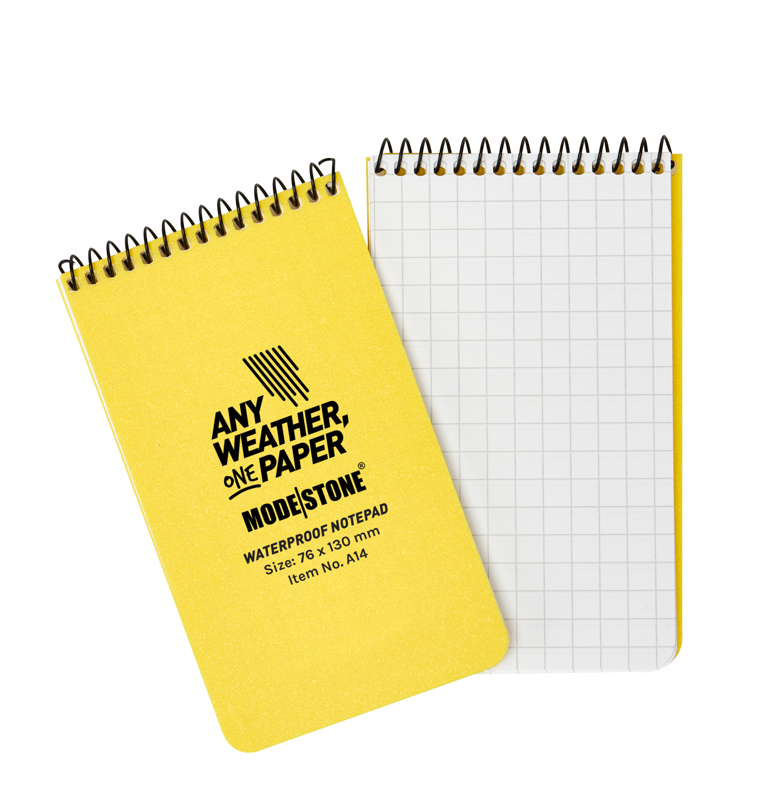 Modestone A14 Top Spiral Notepad 76x130mm 50 Sheets Yellow-Tactical Gear UK