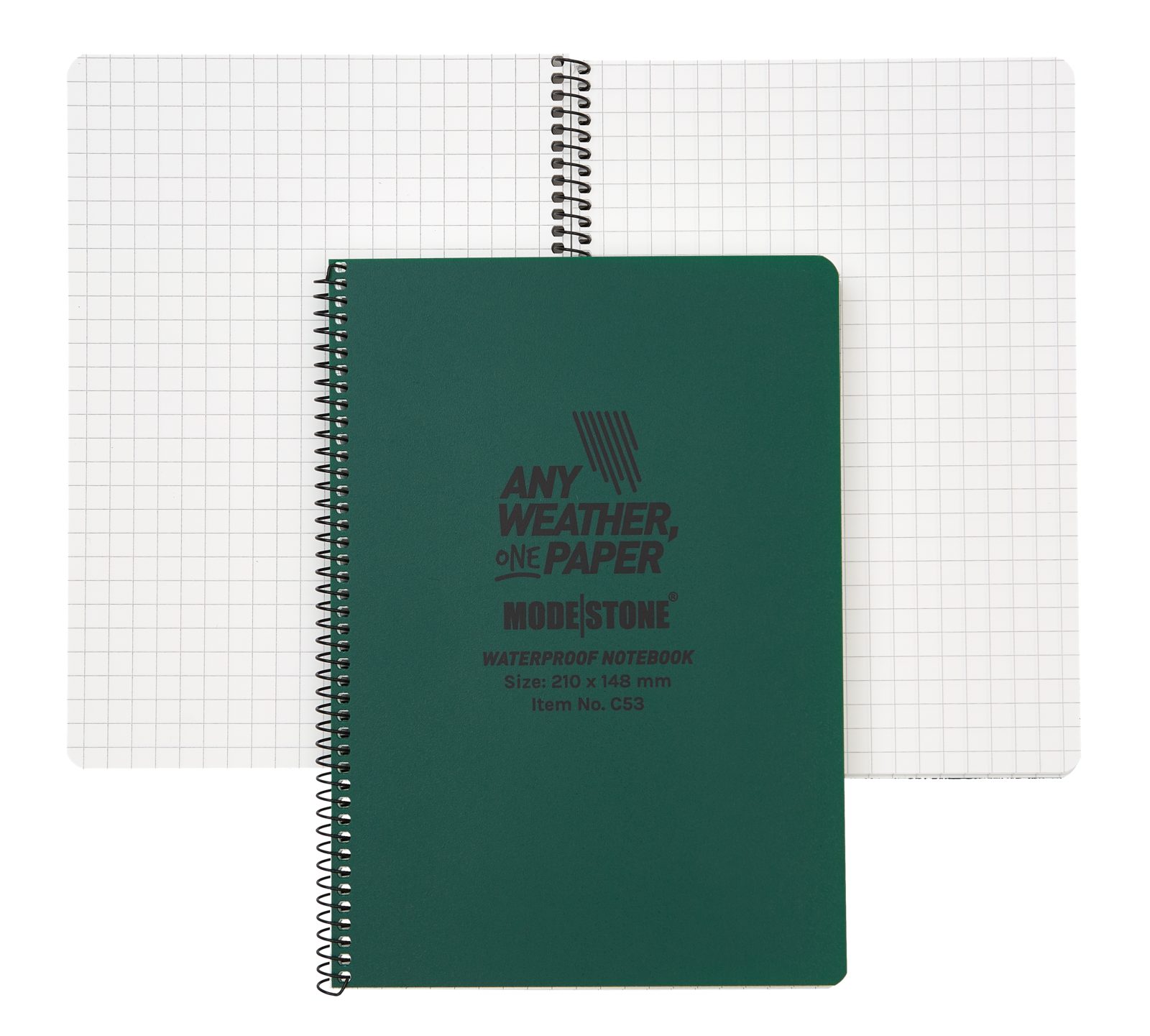 Modestone C53 Side Spiral Notepad A5 148x210mm 50 Sheets Green-Tactical Gear UK