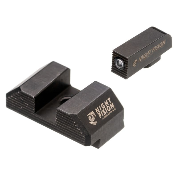 Night Fision Optics Ready Stealth Night Sight Set for Glock 19/17/45/23 w/ Holosun SCS - Black Front/Blank Rear-Tactical Gear UK