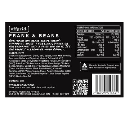 Offgrid Provisions Frank & Beans - Heat & Eat Meal-Tactical Gear UK
