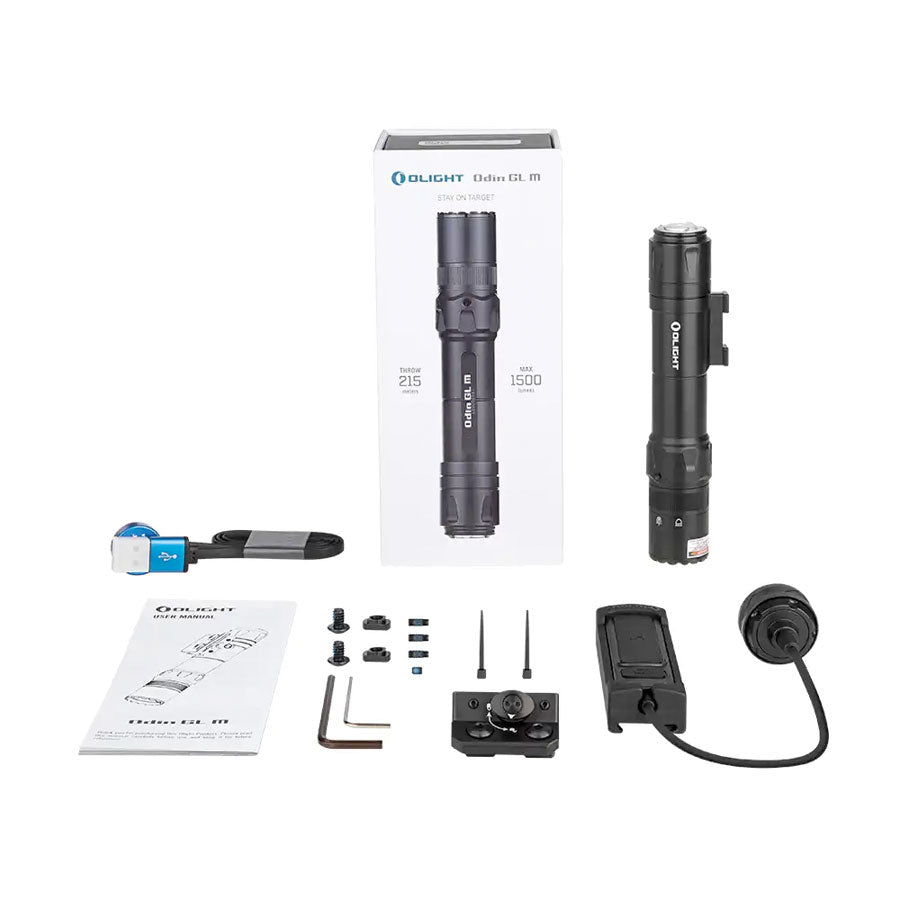 Olight Odin GL M Black 1500 Lumens Green Laser Tactical Rail Light-Tactical Gear UK
