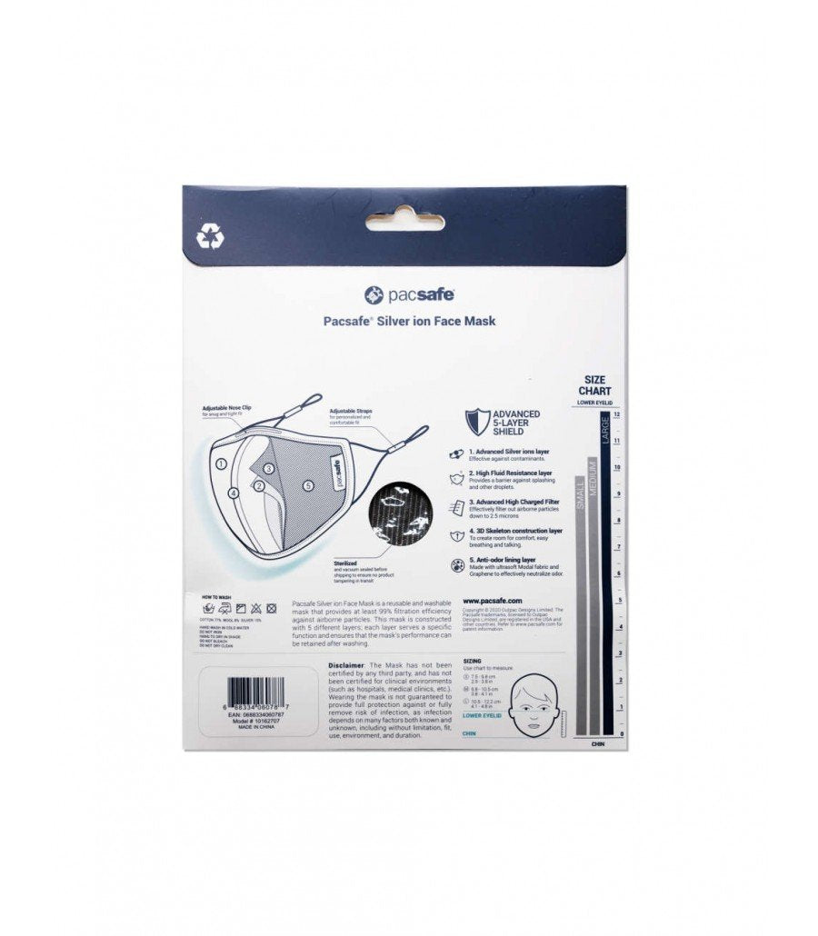 Pacsafe Silver ion Face Mask-Tactical Gear UK