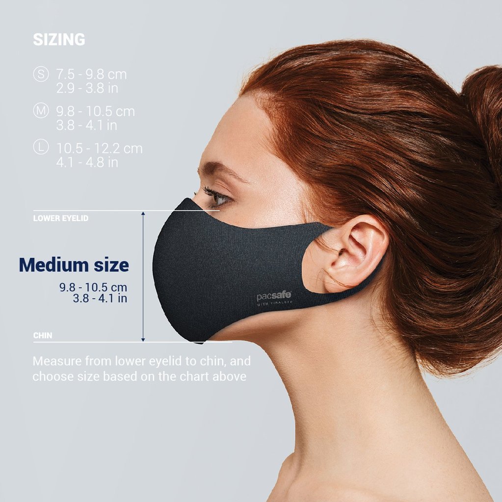 Pacsafe ViralOff Protective Face Mask with Polygiene-Tactical Gear UK