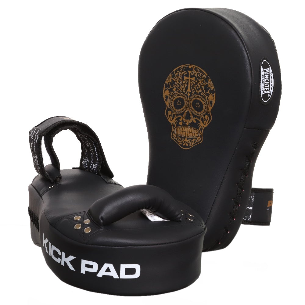 Punch Equipment COLLECTORS ITEM Gold Skull Urban Thai Kick Pads-Tactical Gear UK