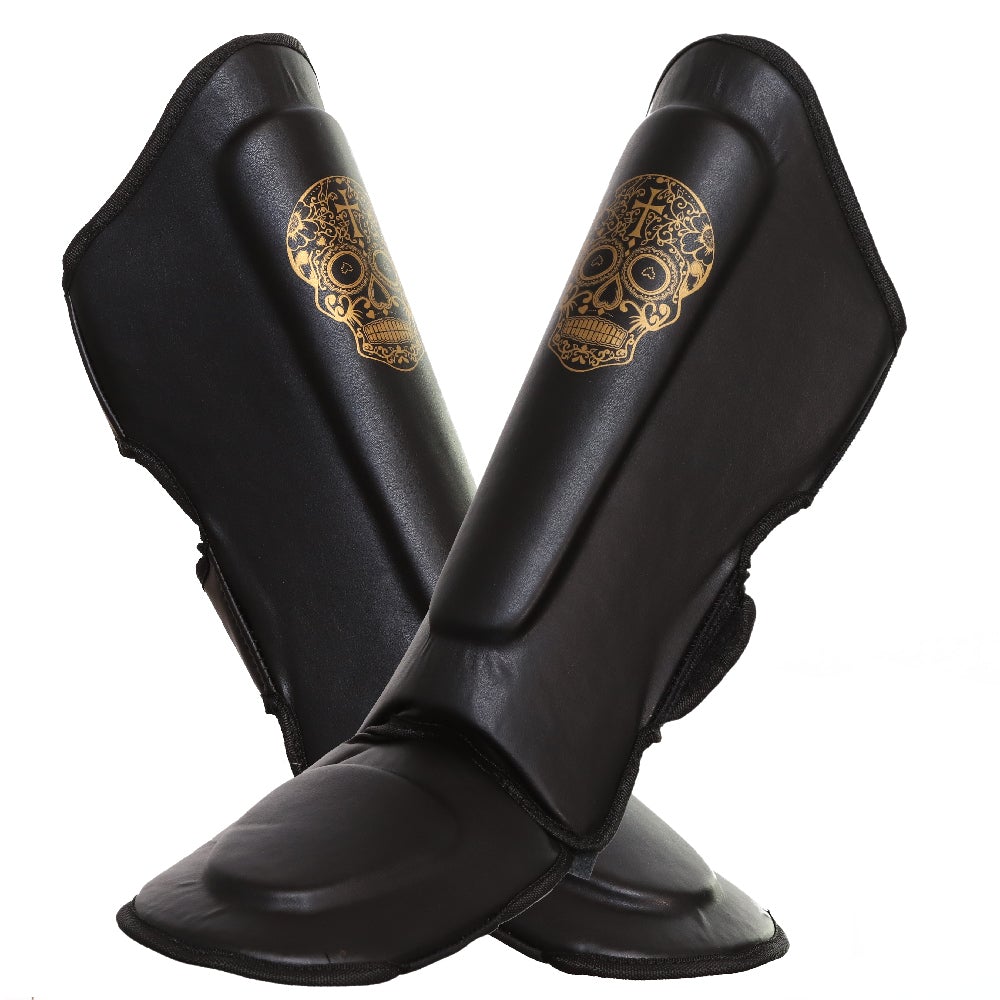 Punch Equipment COLLECTORS ITEM Punch Gold Skull AAA Shin Guards Shin Pads-Tactical Gear UK