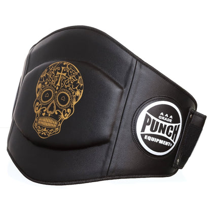Punch Equipment COLLECTORS ITEM Trophy Getters Gold Skull Boxing Belly Pad-Tactical Gear UK