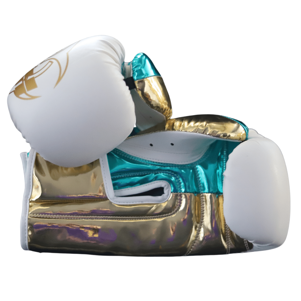 Punch Equipment METALLIC URBAN BOXING GLOVES – WHITE / GREEN / GOLD-Tactical Gear UK