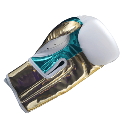 Punch Equipment METALLIC URBAN BOXING GLOVES – WHITE / GREEN / GOLD-Tactical Gear UK
