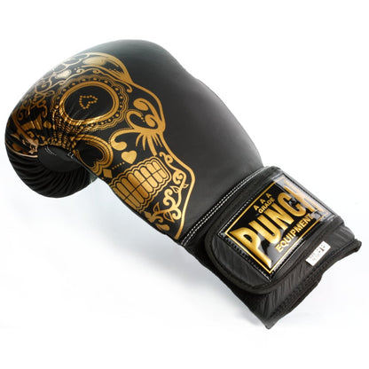 Punch Equipment Trophy Getters Gold Skull Commercial Boxing Gloves-Tactical Gear UK