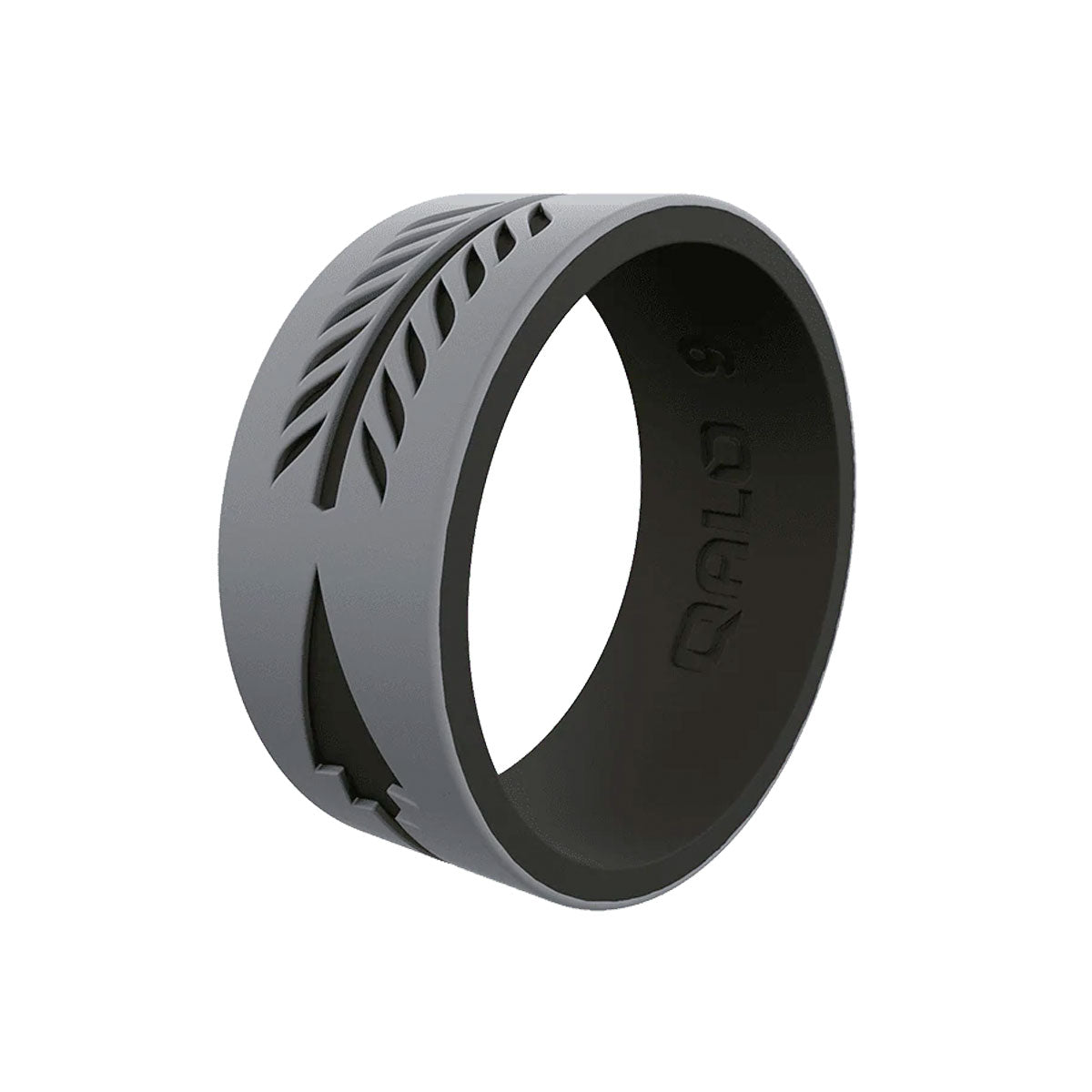 QALO Men's Strata Grey and Black Arrow Silicone Ring-Tactical Gear UK