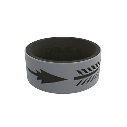 QALO Men's Strata Grey and Black Arrow Silicone Ring-Tactical Gear UK