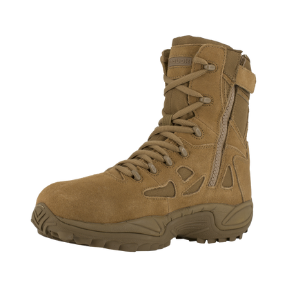 Reebok Tactical Men's 8 Inch Rapid Response RB Composite Toe Side Zip Boots Coyote Brown RB8850-Tactical Gear UK