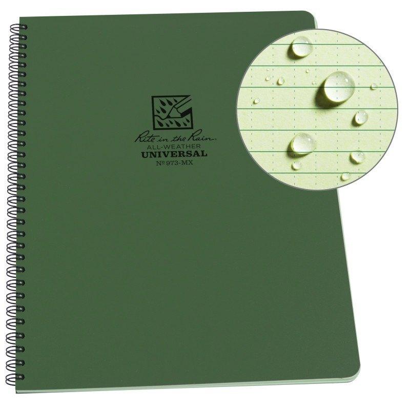 Rite in the Rain 973-MX Side Spiral Notebook Universal Green-Tactical Gear UK