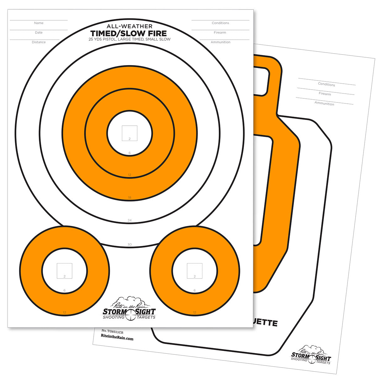 Rite in the Rain All-Weather 8.5 X 11 Close Range Target 25 Sheet White / Orange-Tactical Gear UK