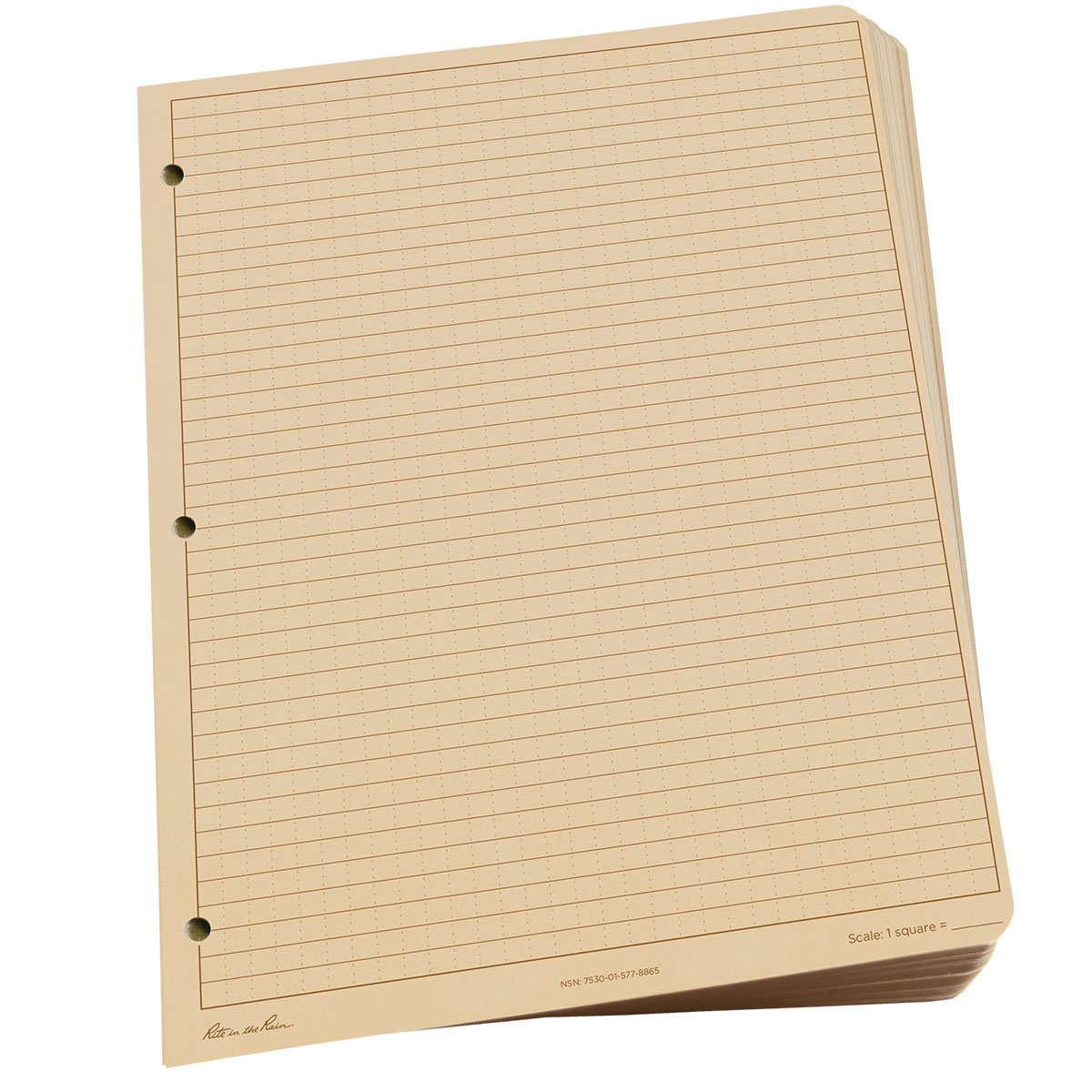 Rite in the Rain Maxi Loose Leaf Planner Refill 8.5 X 11 With 3 Hole Punch Universal Tan 100 Sheets-Tactical Gear UK