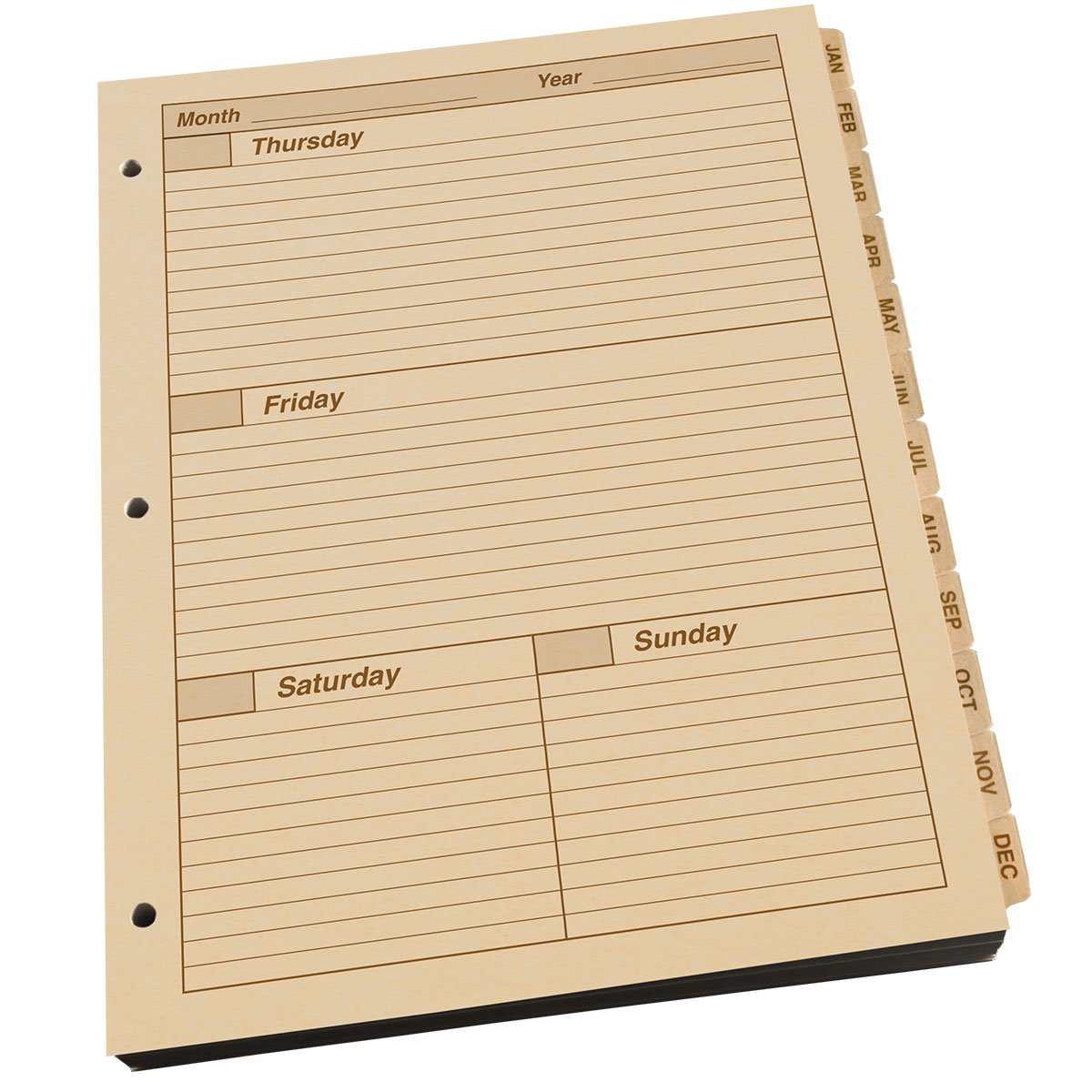Rite in the Rain Maxi Weekly Planner Refill 8.5 X 11 With 3 Hole Punch Tan 1 Year-Tactical Gear UK