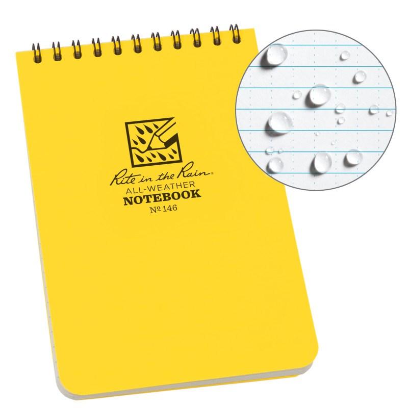 Rite in the Rain No146 Top Spiral 4x6 Notebook Universal Yellow-Tactical Gear UK
