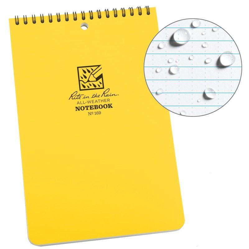 Rite in the Rain No169 Top Spiral 6x9 Notebook Yellow-Tactical Gear UK