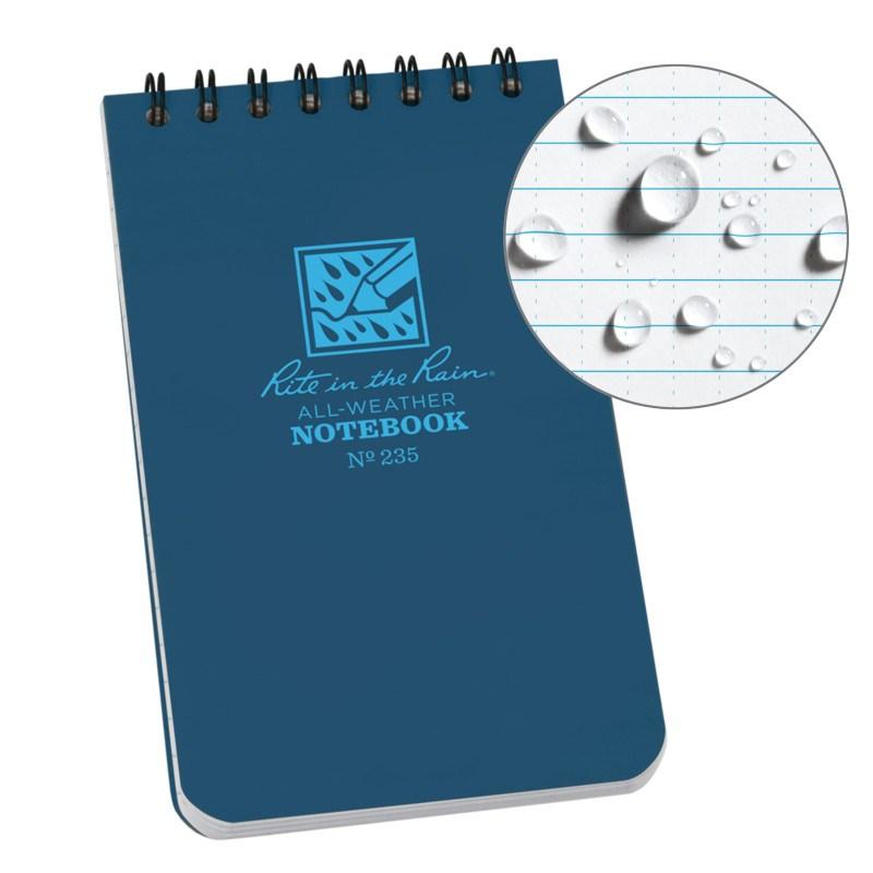 Rite in the Rain No235 Top Spiral 3x5 Notebook Universal Blue-Tactical Gear UK