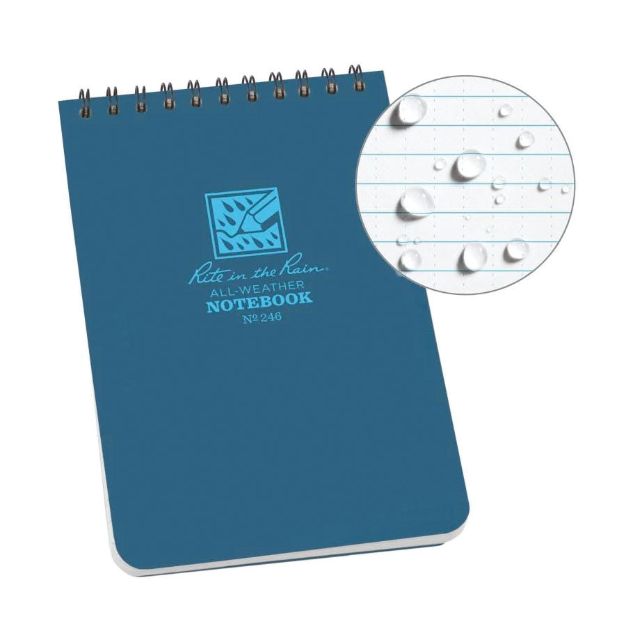 Rite in the Rain No246 Top Spiral 4x6 Notebook Universal Blue-Tactical Gear UK