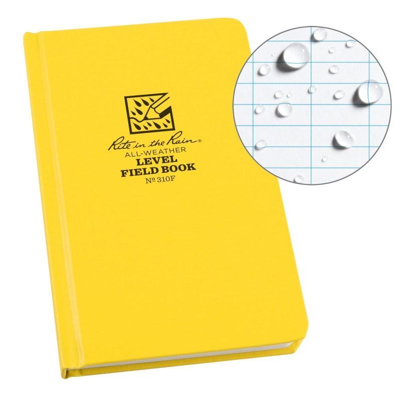 Rite in the Rain No310F Hard Cover Book Level Field Yellow-Tactical Gear UK