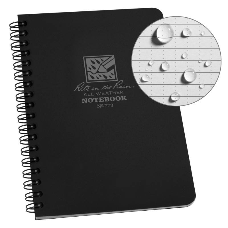 Rite in the Rain No773 Side Spiral Notebook Universal Black-Tactical Gear UK