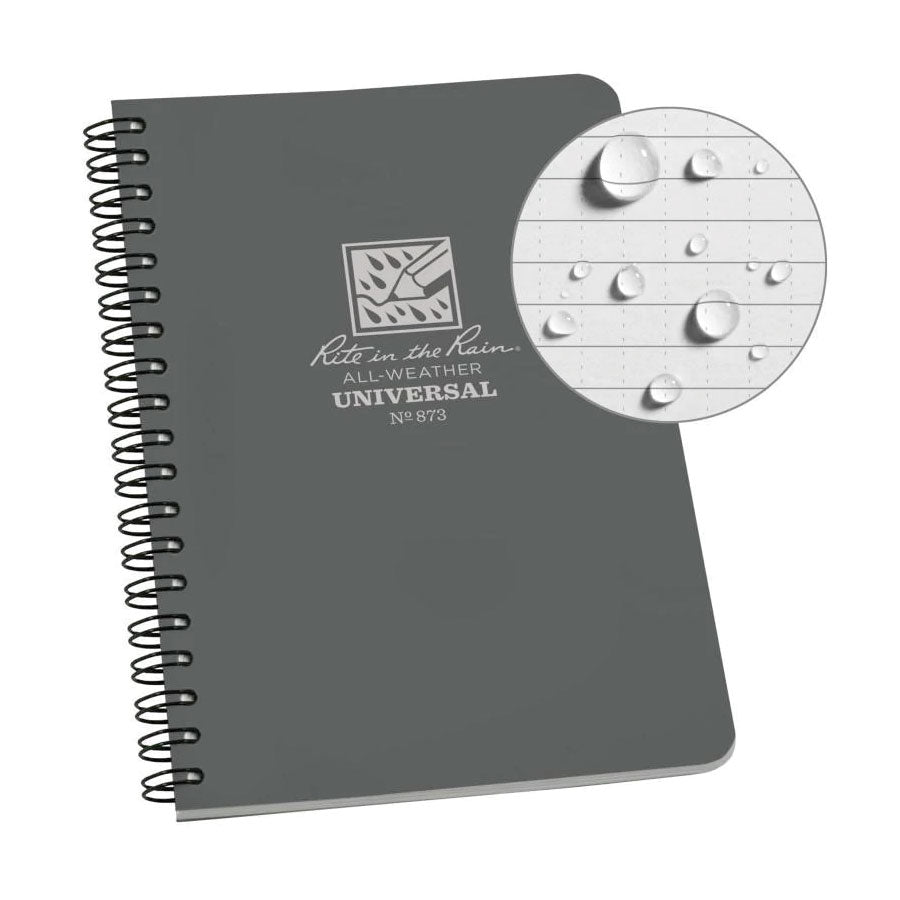 Rite in the Rain No873 Side Spiral Notebook Universal Gray-Tactical Gear UK
