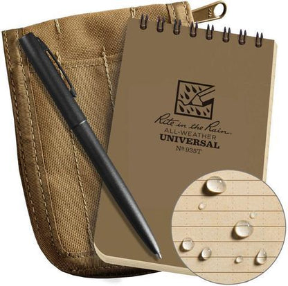 Rite in the Rain No935-KIT Top Spiral 3x5 Notebook Kit Tan-Tactical Gear UK