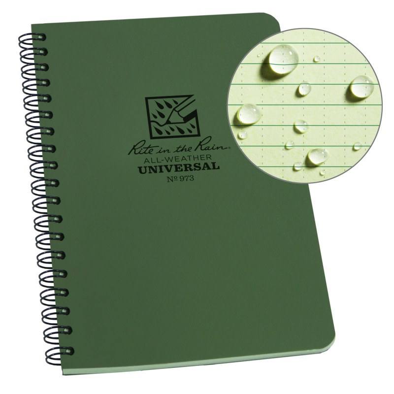 Rite in the Rain No973 Side Spiral Notebook Universal Green-Tactical Gear UK