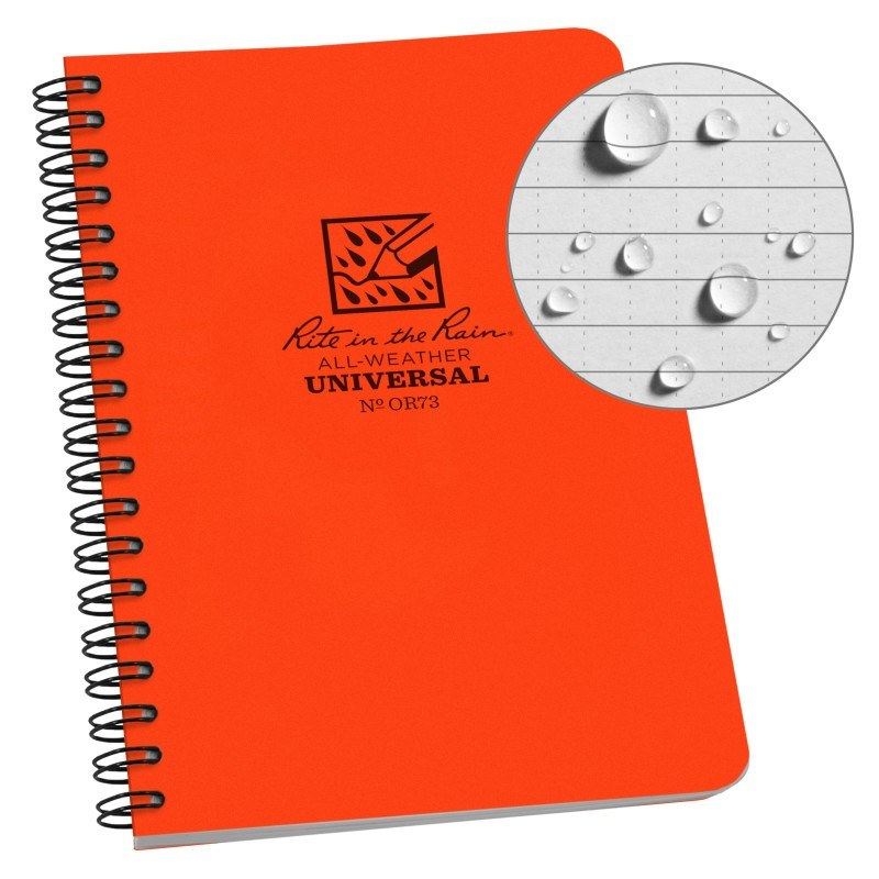 Rite in the Rain NoOR73 Side Spiral Notebook Universal Orange-Tactical Gear UK