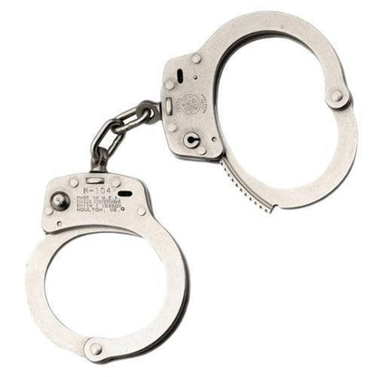 Smith & Wesson 350107 Model 104 High Security Chain-Linked Nickel Handcuffs-Tactical Gear UK