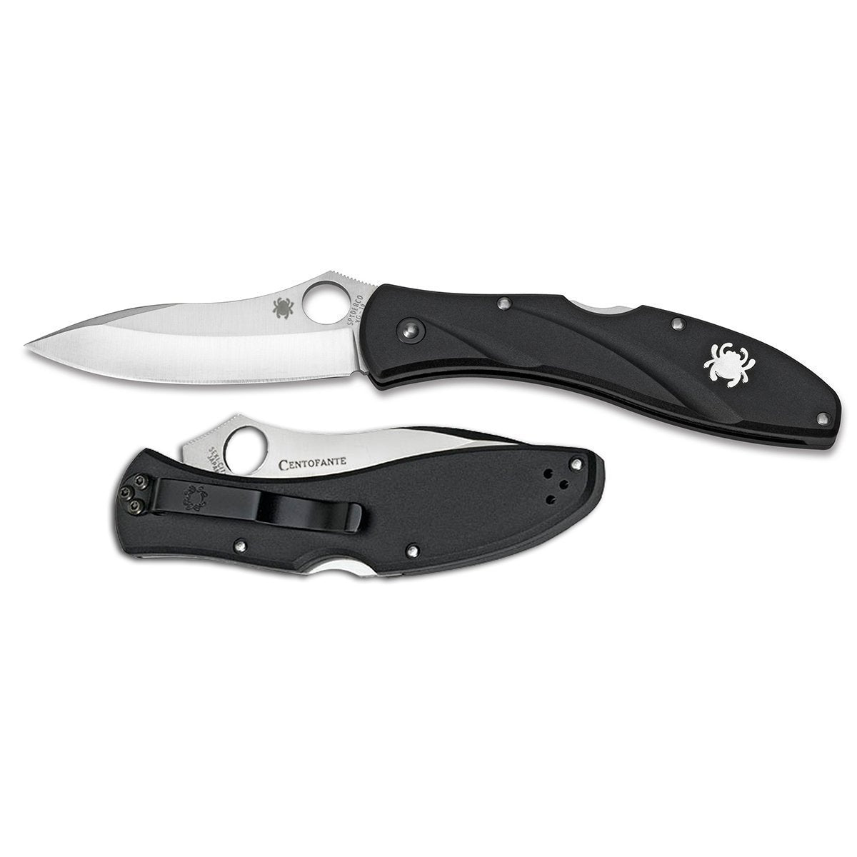 Spyderco Centofante 3 Lightweight Black Plain Blade-Tactical Gear UK