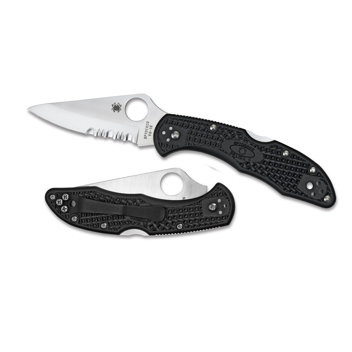 Spyderco Delica4 Lightweight Black - Combo Blade-Tactical Gear UK