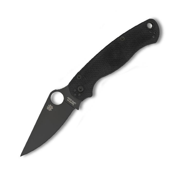 Spyderco Para Military 2 G-10 Black Blade Plain Edge-Tactical Gear UK