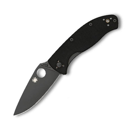 Spyderco Tenacious G-10 Black Handle Black Plain Edge-Tactical Gear UK