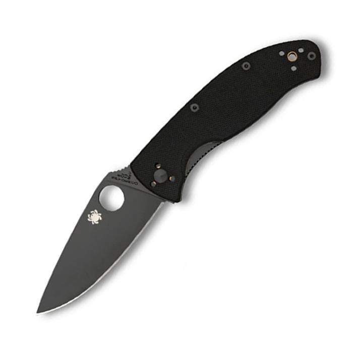 Spyderco Tenacious G-10 Black Handle Black Plain Edge-Tactical Gear UK