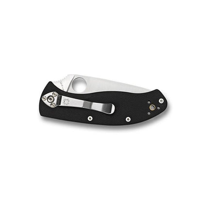 Spyderco Tenacious G-10 Black Handle Satin Plain Edge-Tactical Gear UK